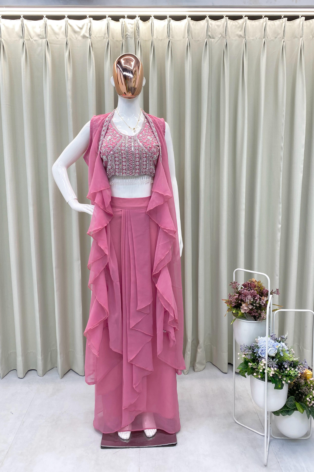 Trendy Three-Piece Handwork Western Outfit – Wedding Special