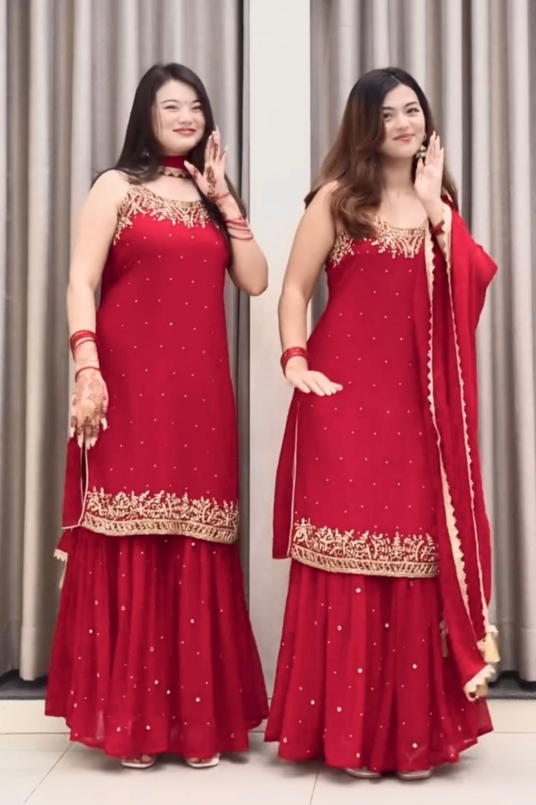 Designer Heavy Faux Georgette Top, Palazzo & Dupatta Set – Party Wear Collection