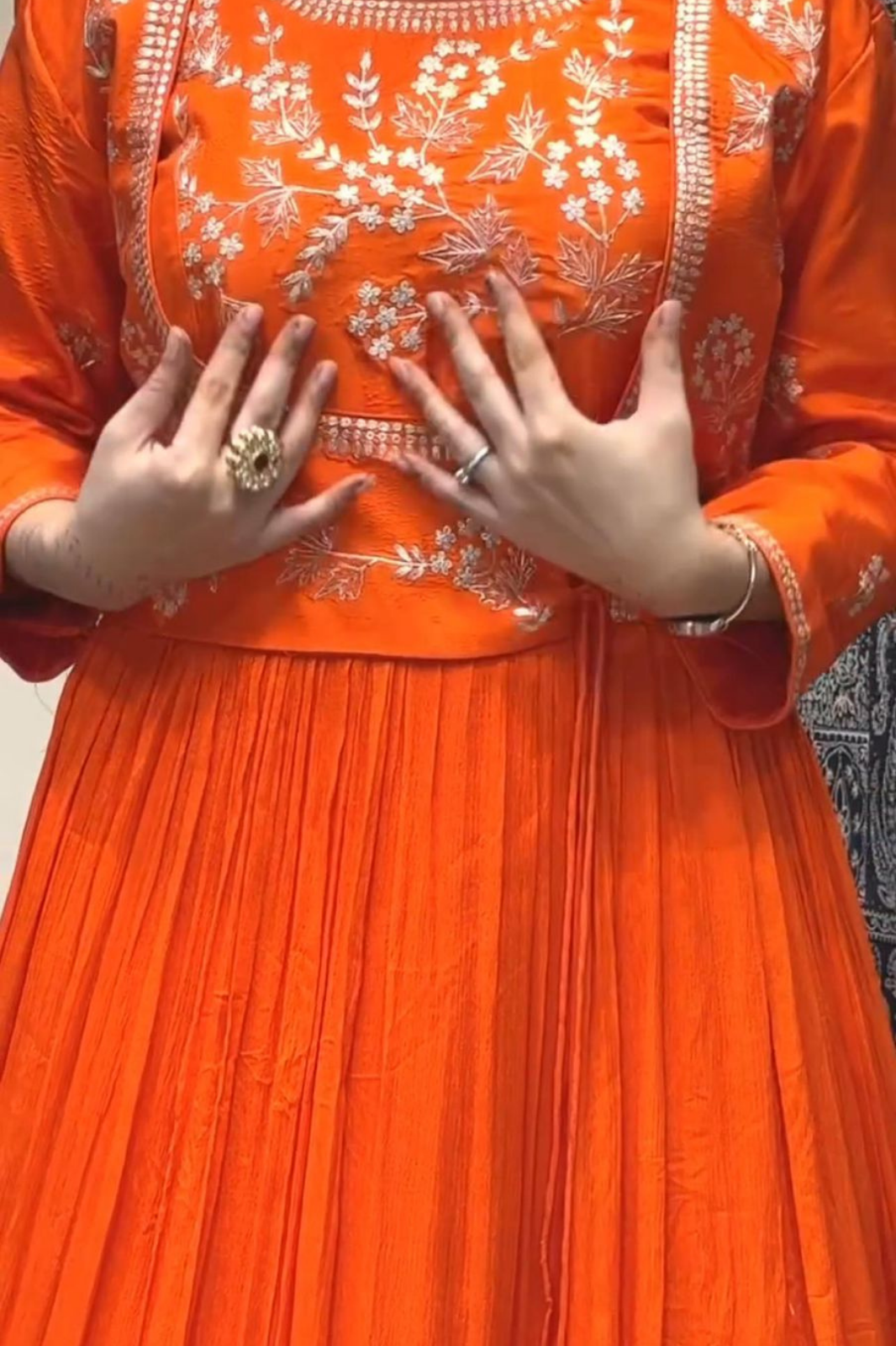 Embroidered Chinon Gown – Heavy Sequence Work