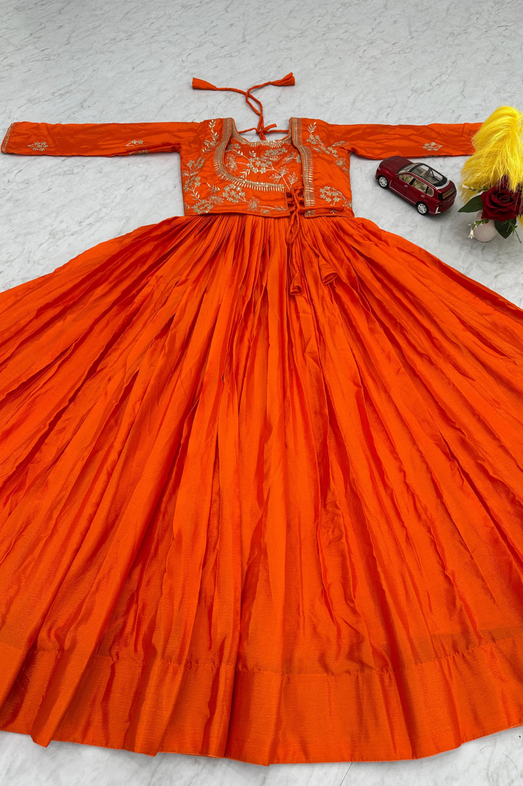 Embroidered Chinon Gown – Heavy Sequence Work