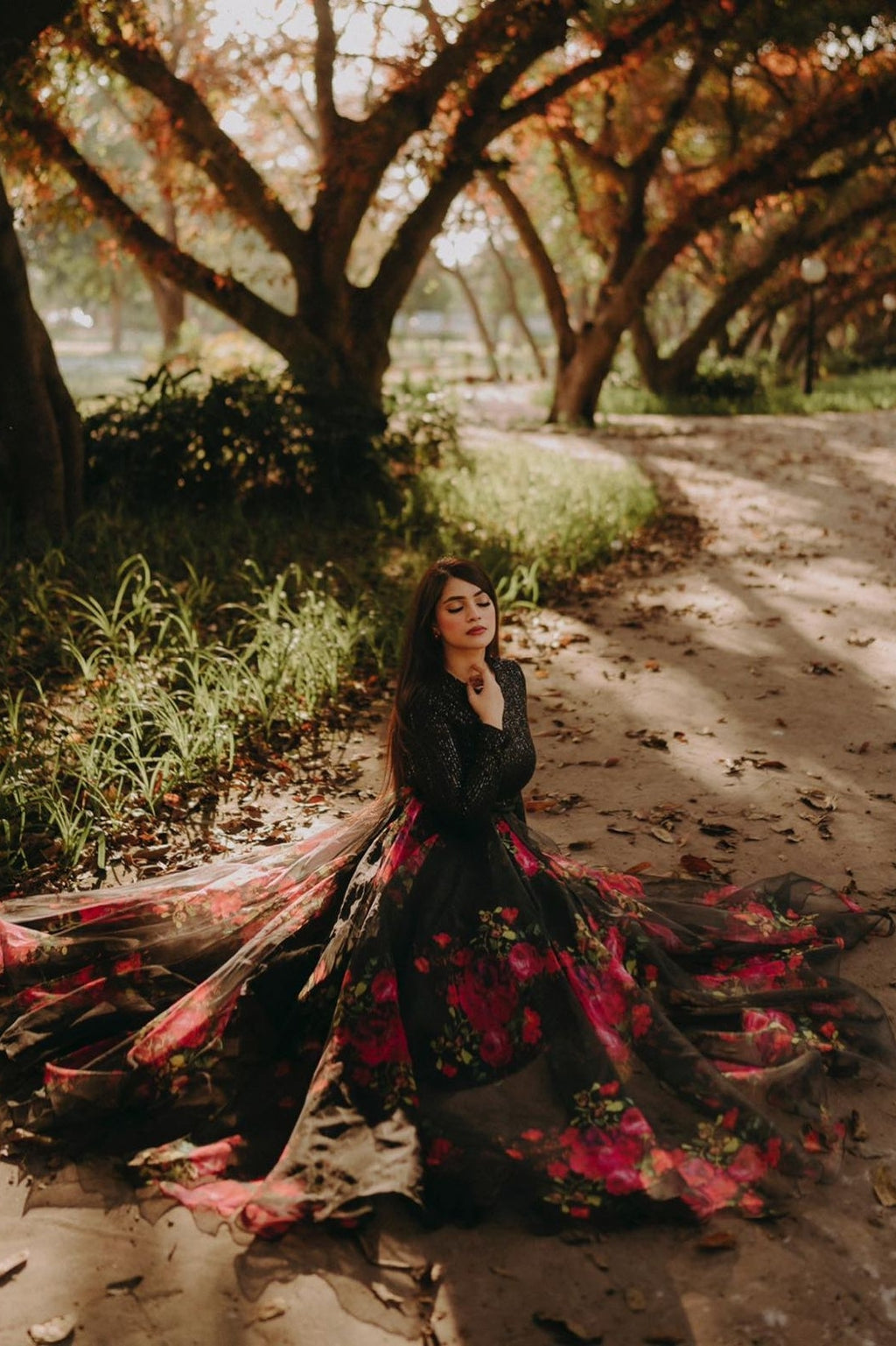Exclusive Floral Printed Organza Silk Lehenga Set
