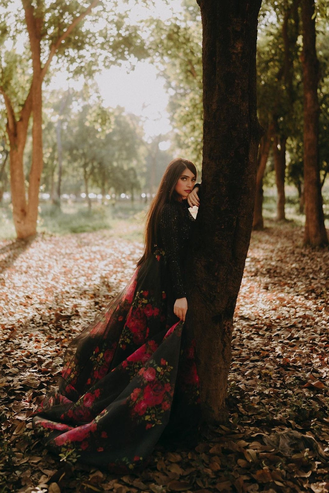 Exclusive Floral Printed Organza Silk Lehenga Set