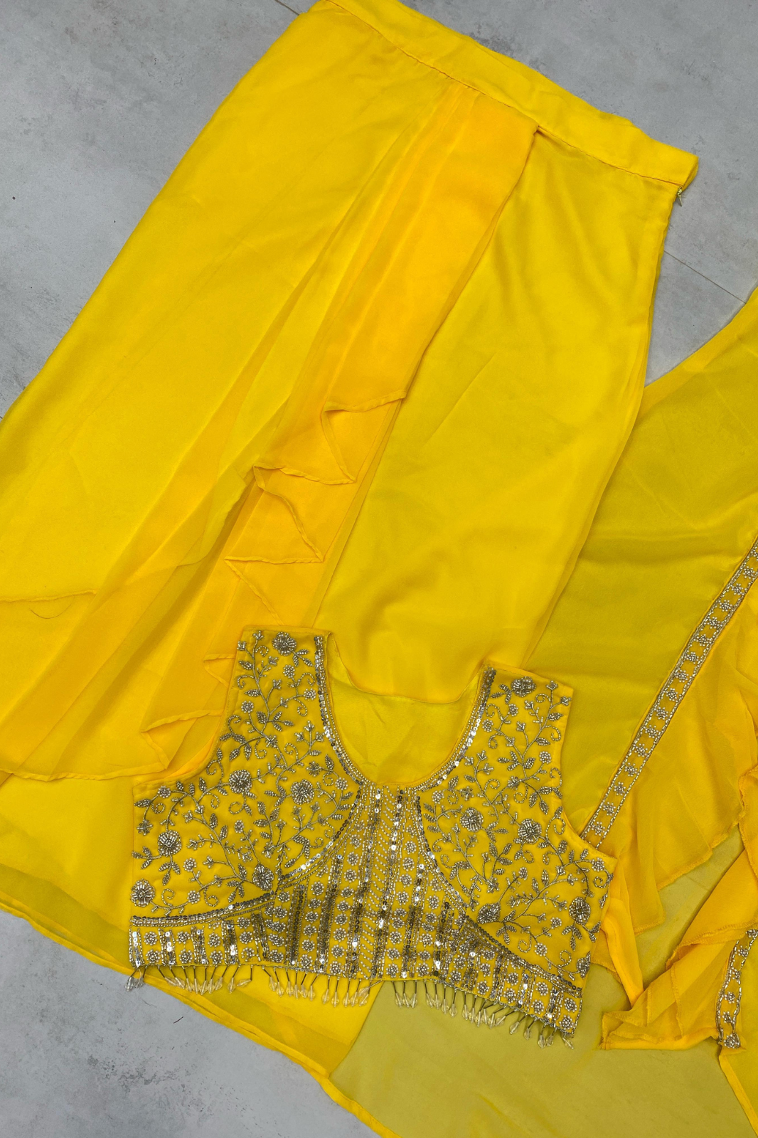 Trendy Three-Piece Handwork Western Outfit – Wedding Special