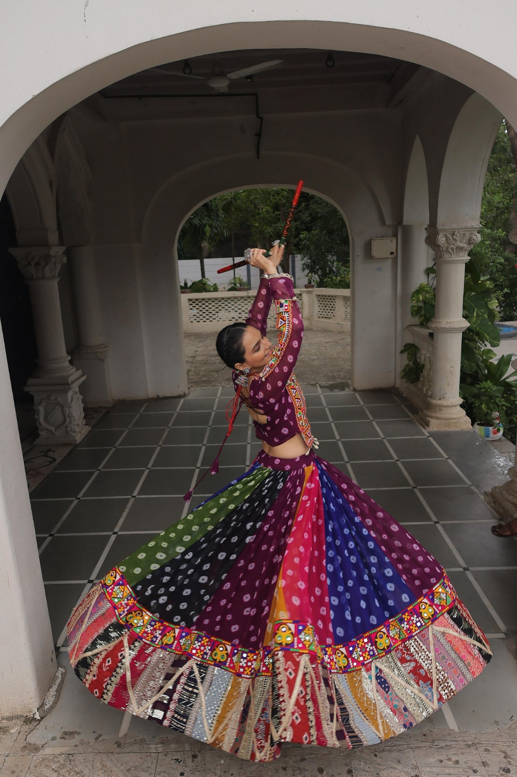 Georgette Print Lehanga with Wintage and Gamthi Embellished Work