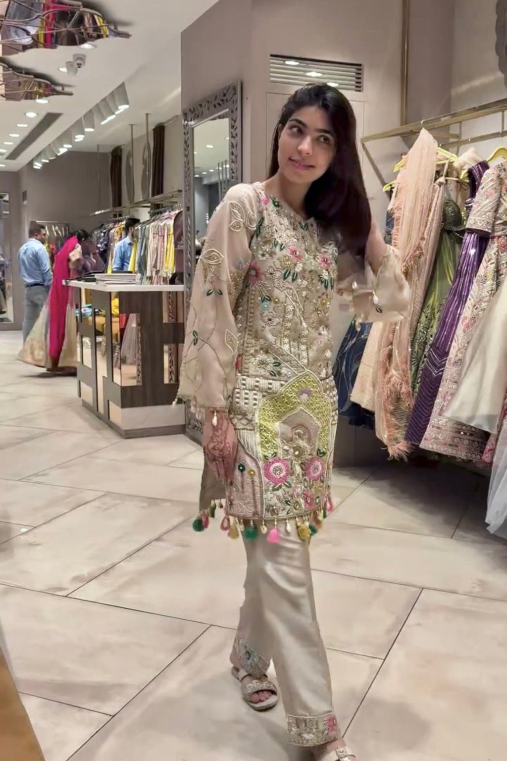 Designer Heavy Embroidered Party Wear Suit with Dupatta & Pant