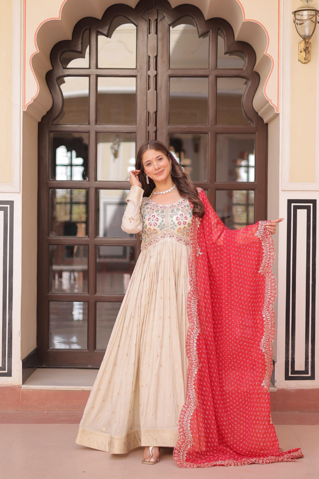 Luxury Gown & Dupatta Set – Wedding & Party Wear
