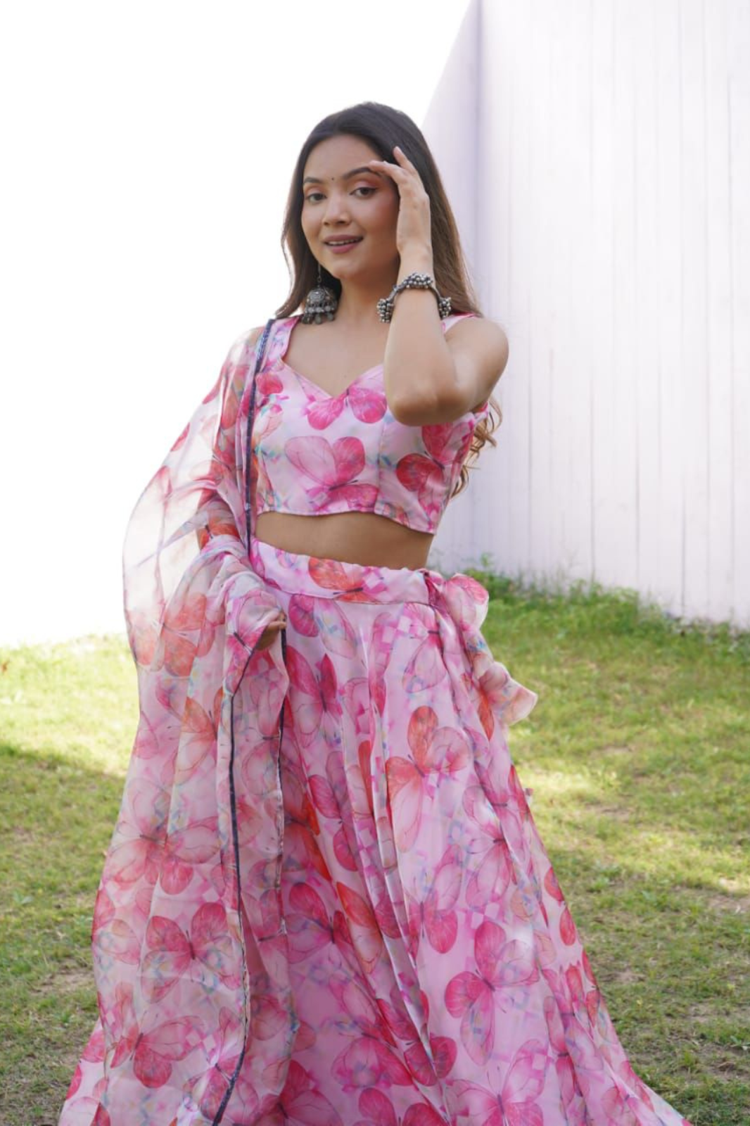 Exclusive Jimmy Choo Organza Silk Lehenga