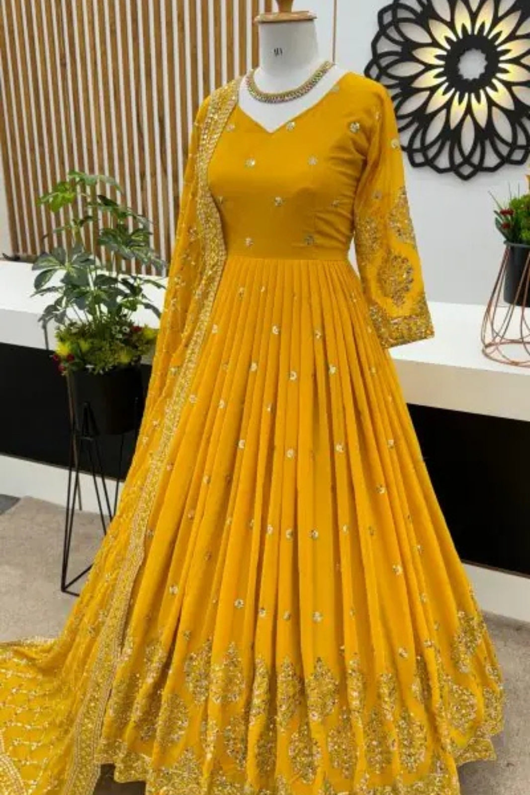 Elegant Embroidered Sequin Designer Anarkali with Dupatta