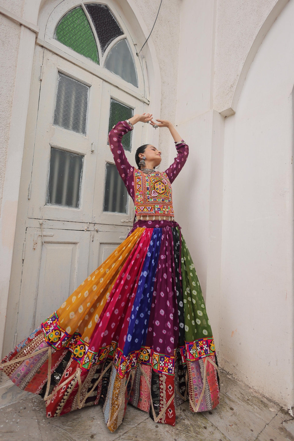 Georgette Print Lehanga with Wintage and Gamthi Embellished Work