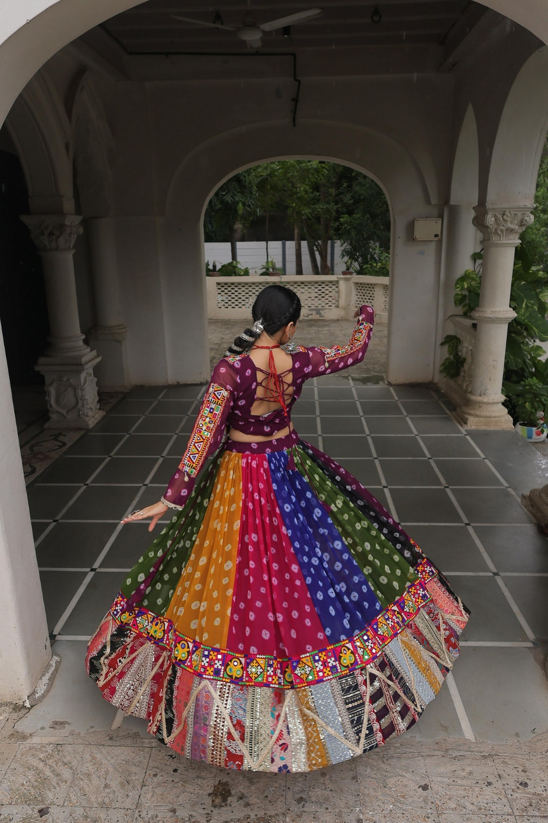 Georgette Print Lehanga with Wintage and Gamthi Embellished Work