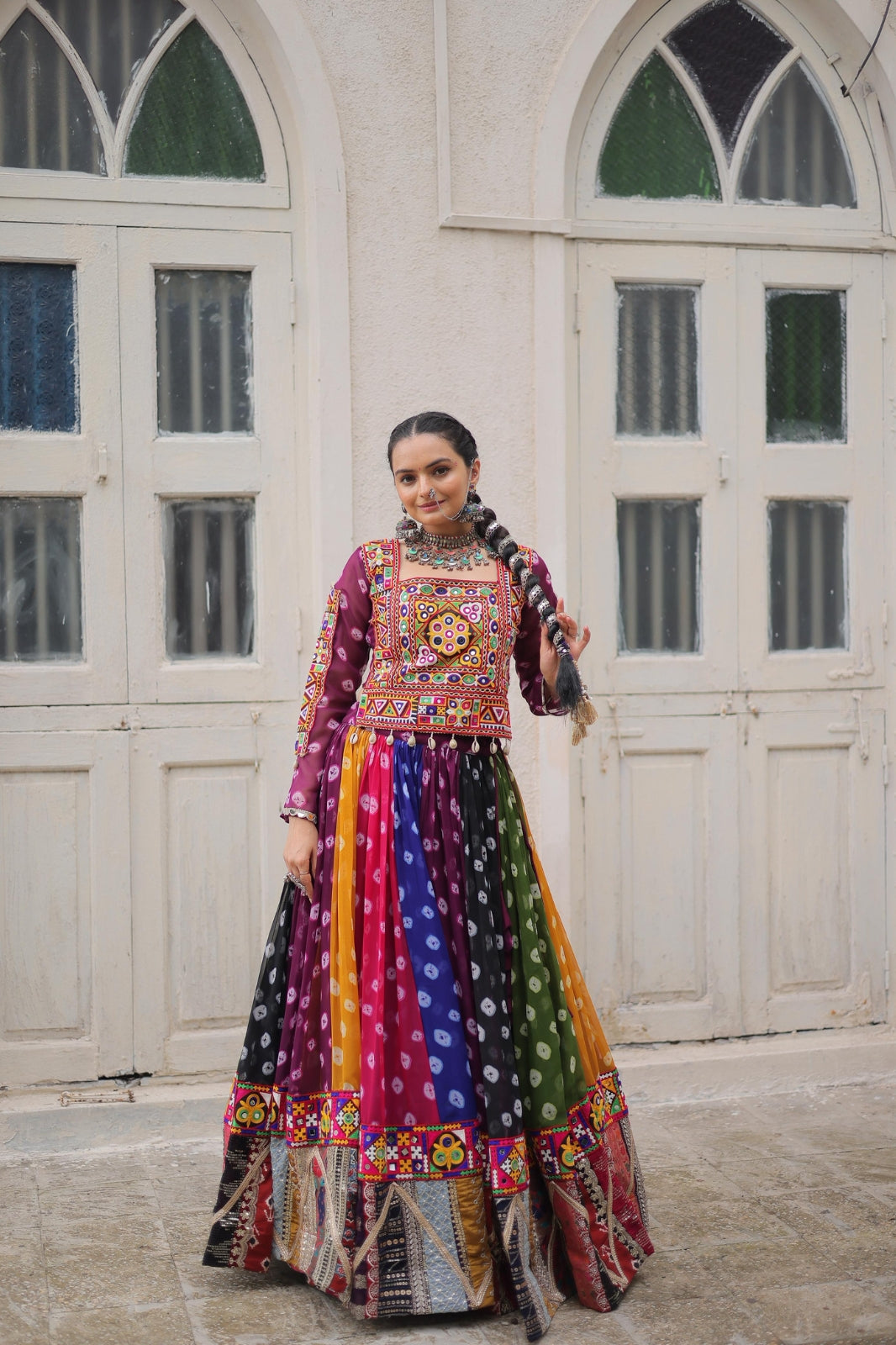 Georgette Print Lehanga with Wintage and Gamthi Embellished Work