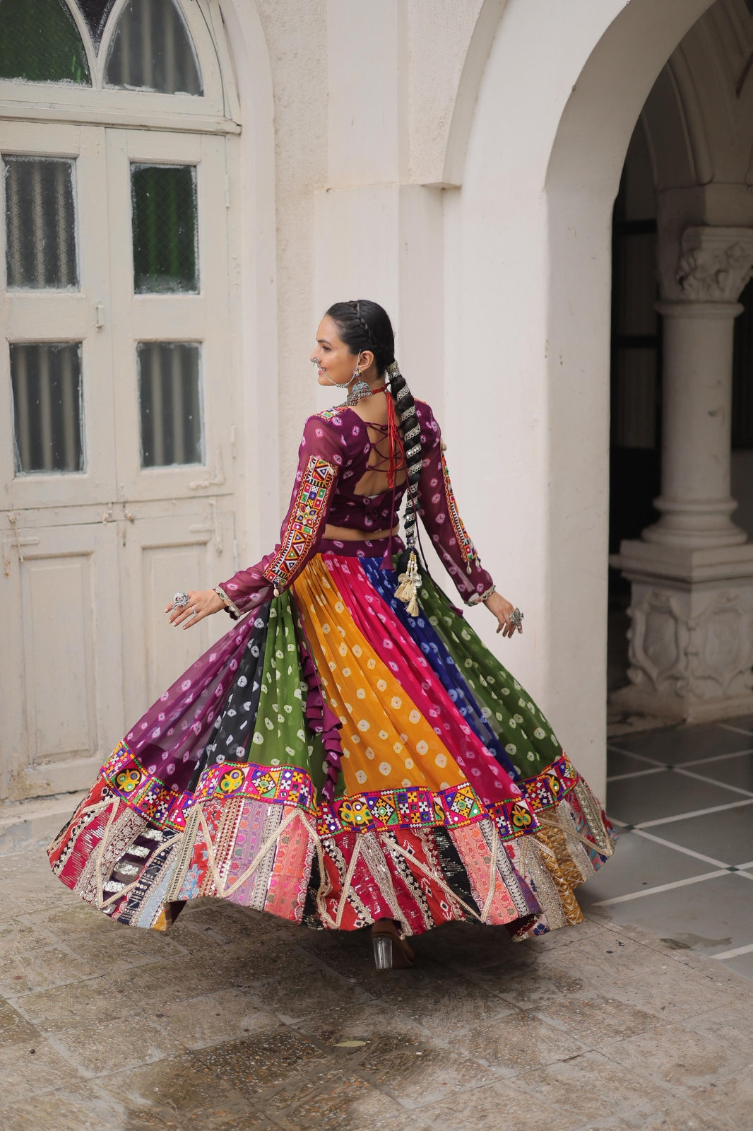 Georgette Print Lehanga with Wintage and Gamthi Embellished Work