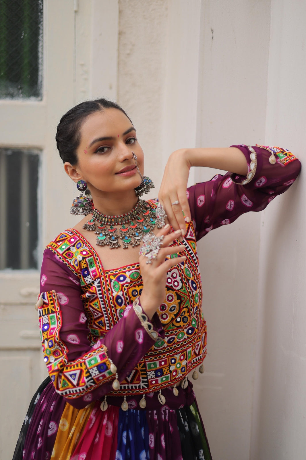 Georgette Print Lehanga with Wintage and Gamthi Embellished Work