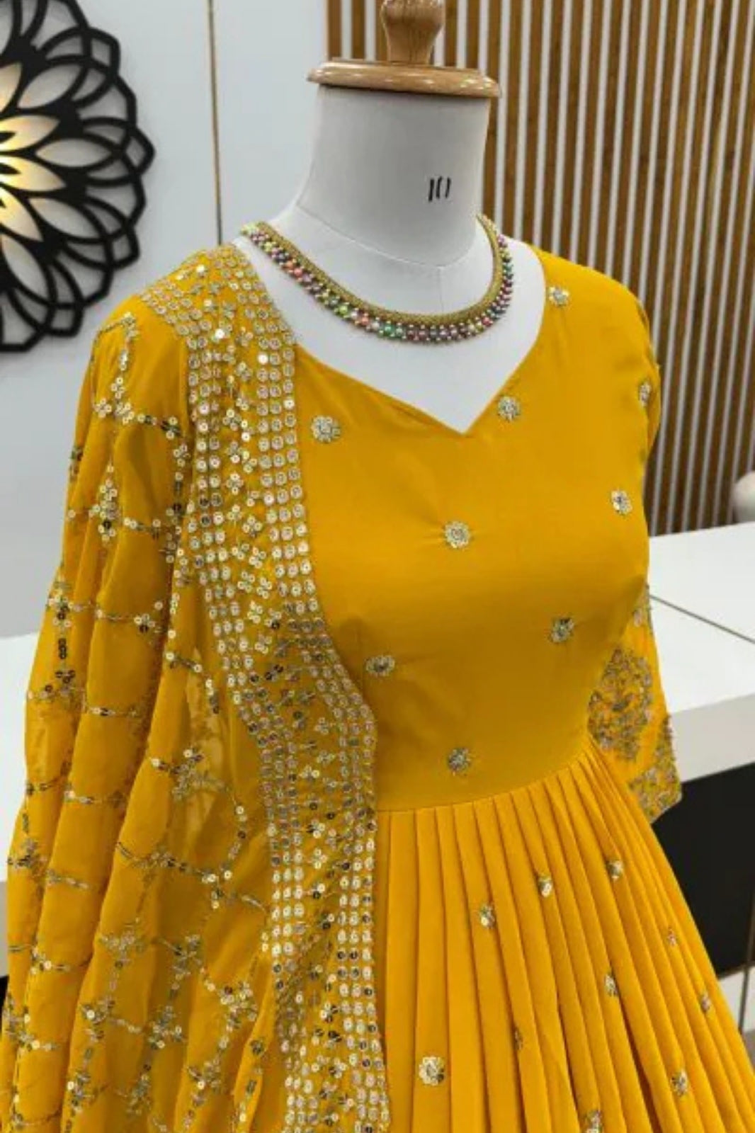 Elegant Embroidered Sequin Designer Anarkali with Dupatta