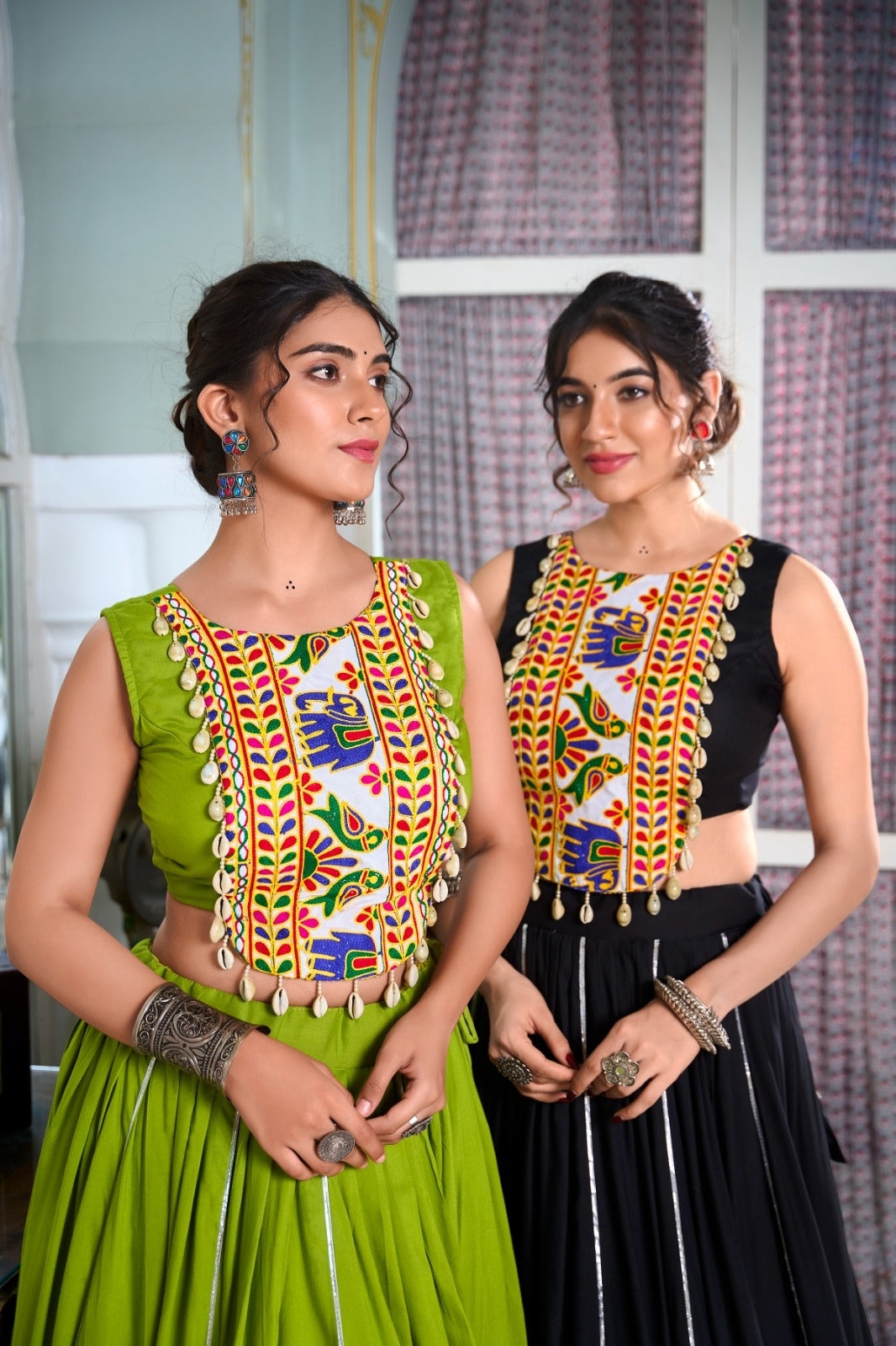 Navrati Design Rayon Lehenga with Gamthi Work Blouse