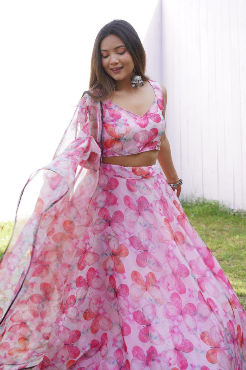 Exclusive Jimmy Choo Organza Silk Lehenga