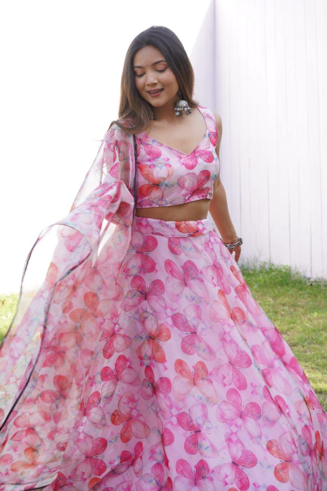 Exclusive Jimmy Choo Organza Silk Lehenga