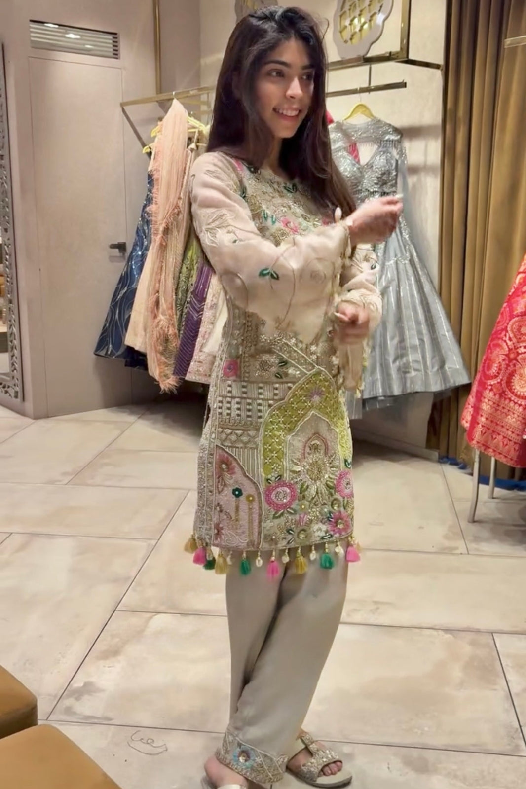 Designer Heavy Embroidered Party Wear Suit with Dupatta & Pant