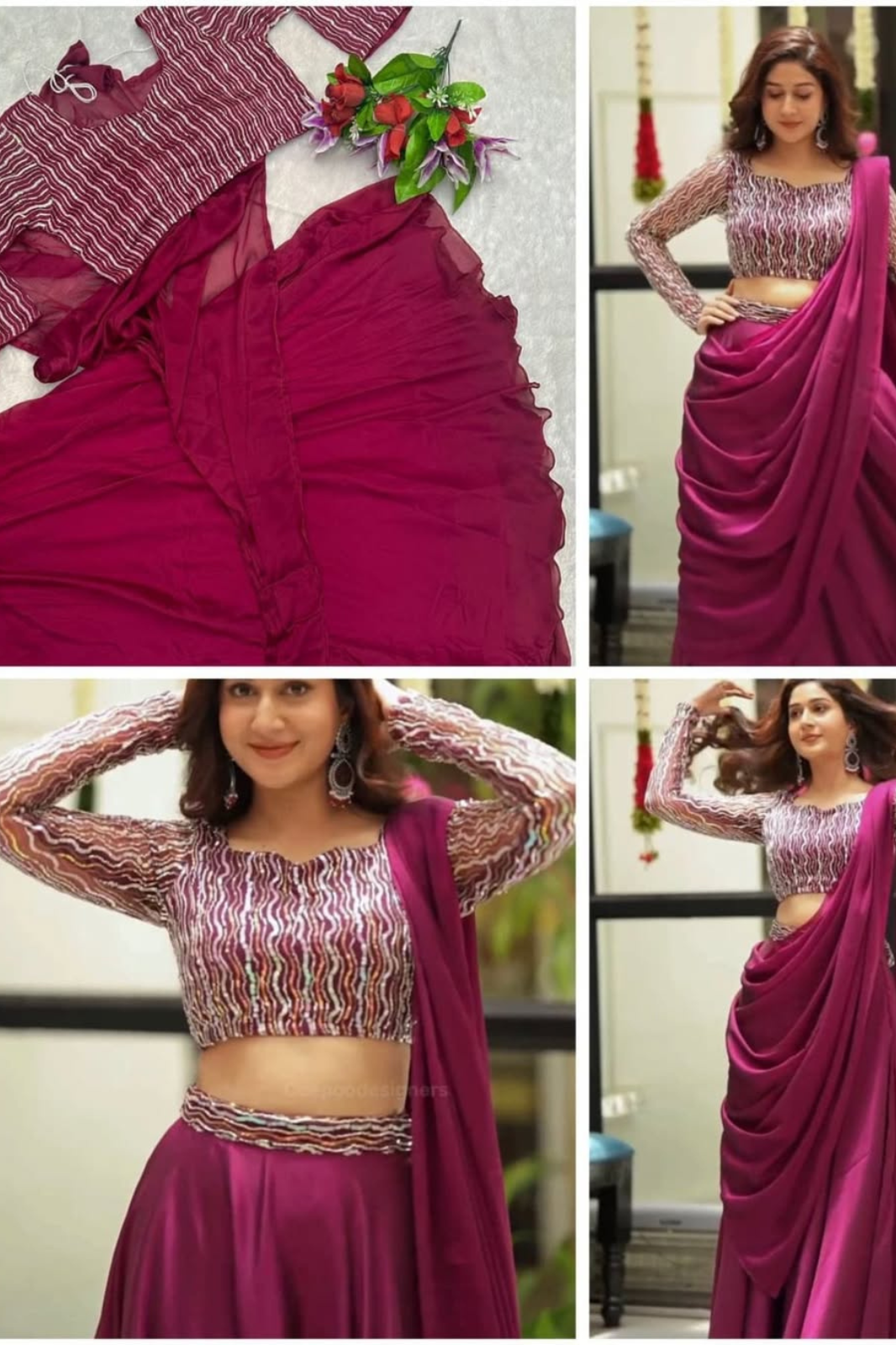 Premium Party Wear Lehenga Set – Stitched Blouse & Dupatta