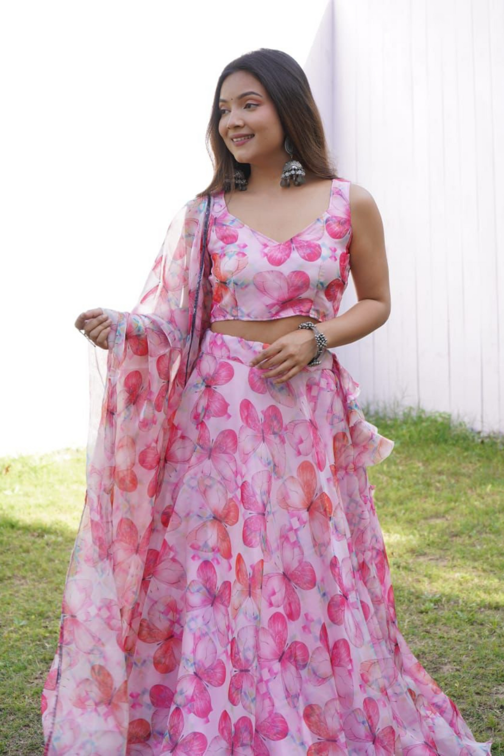 Exclusive Jimmy Choo Organza Silk Lehenga