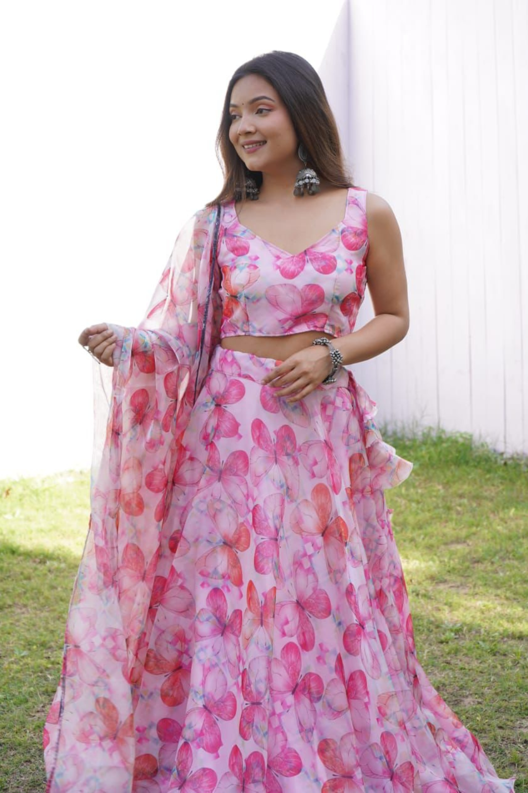 Exclusive Jimmy Choo Organza Silk Lehenga