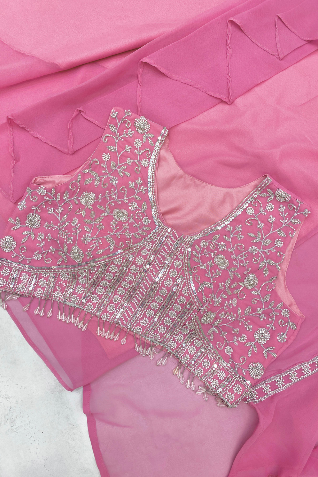 Trendy Three-Piece Handwork Western Outfit – Wedding Special
