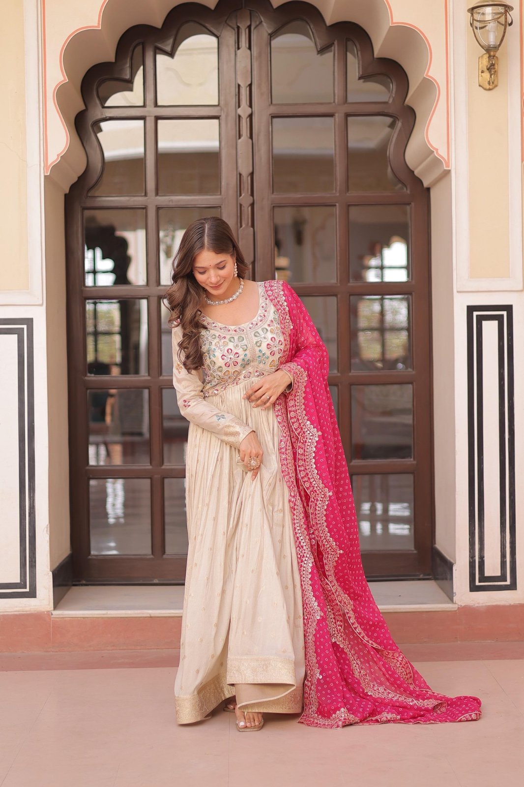 Luxury Gown & Dupatta Set – Wedding & Party Wear