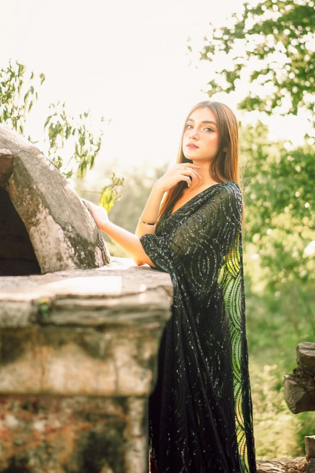 Designer Georgette Saree with Embroidery & Sequins Lace