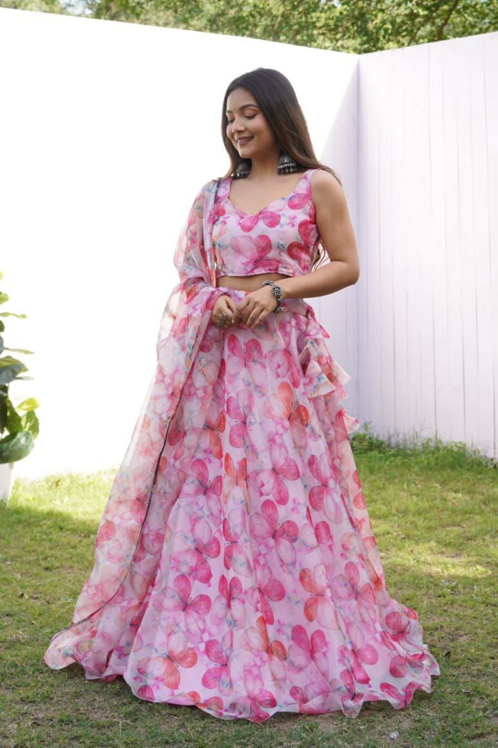 Exclusive Jimmy Choo Organza Silk Lehenga