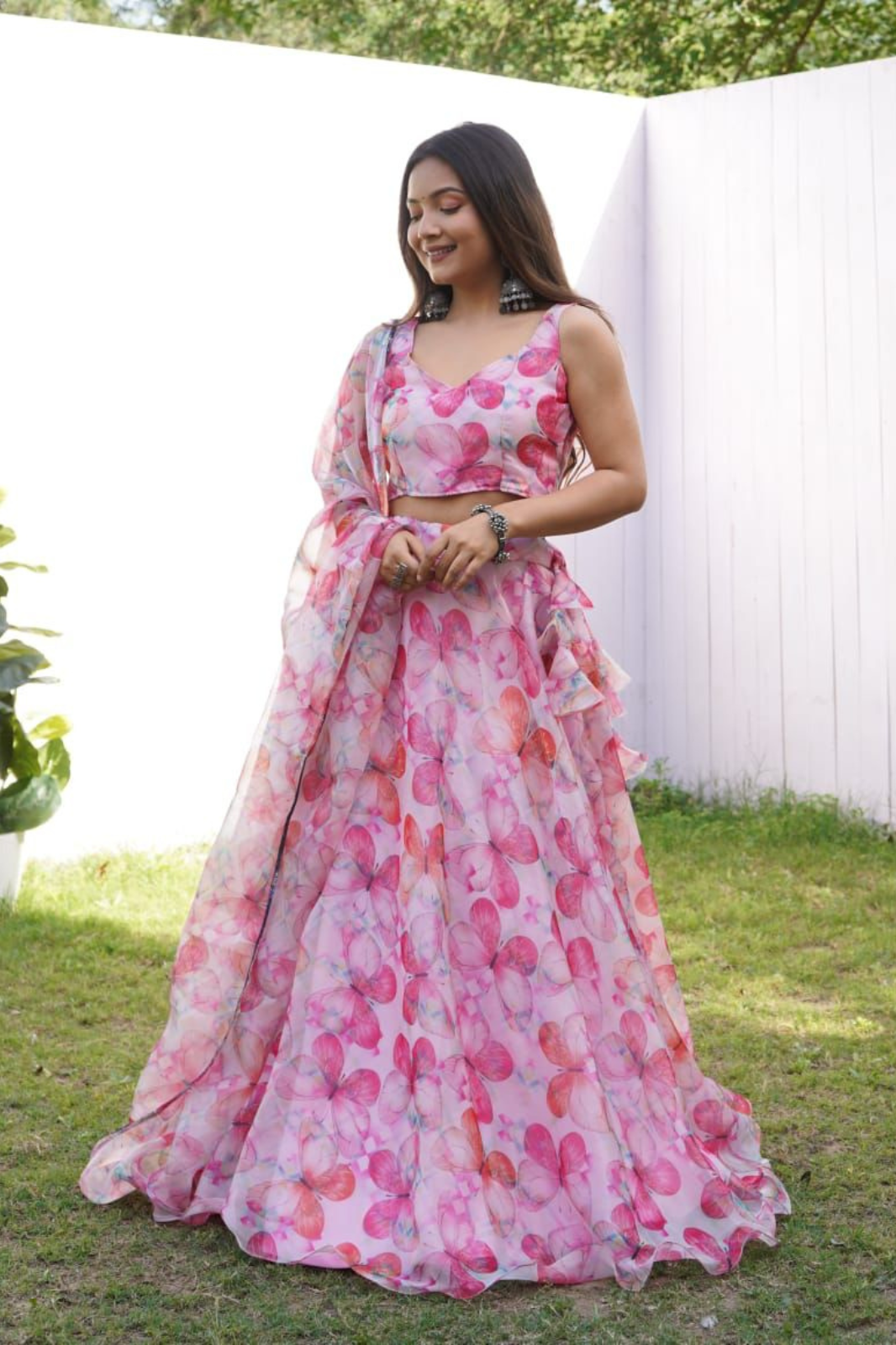 Exclusive Jimmy Choo Organza Silk Lehenga