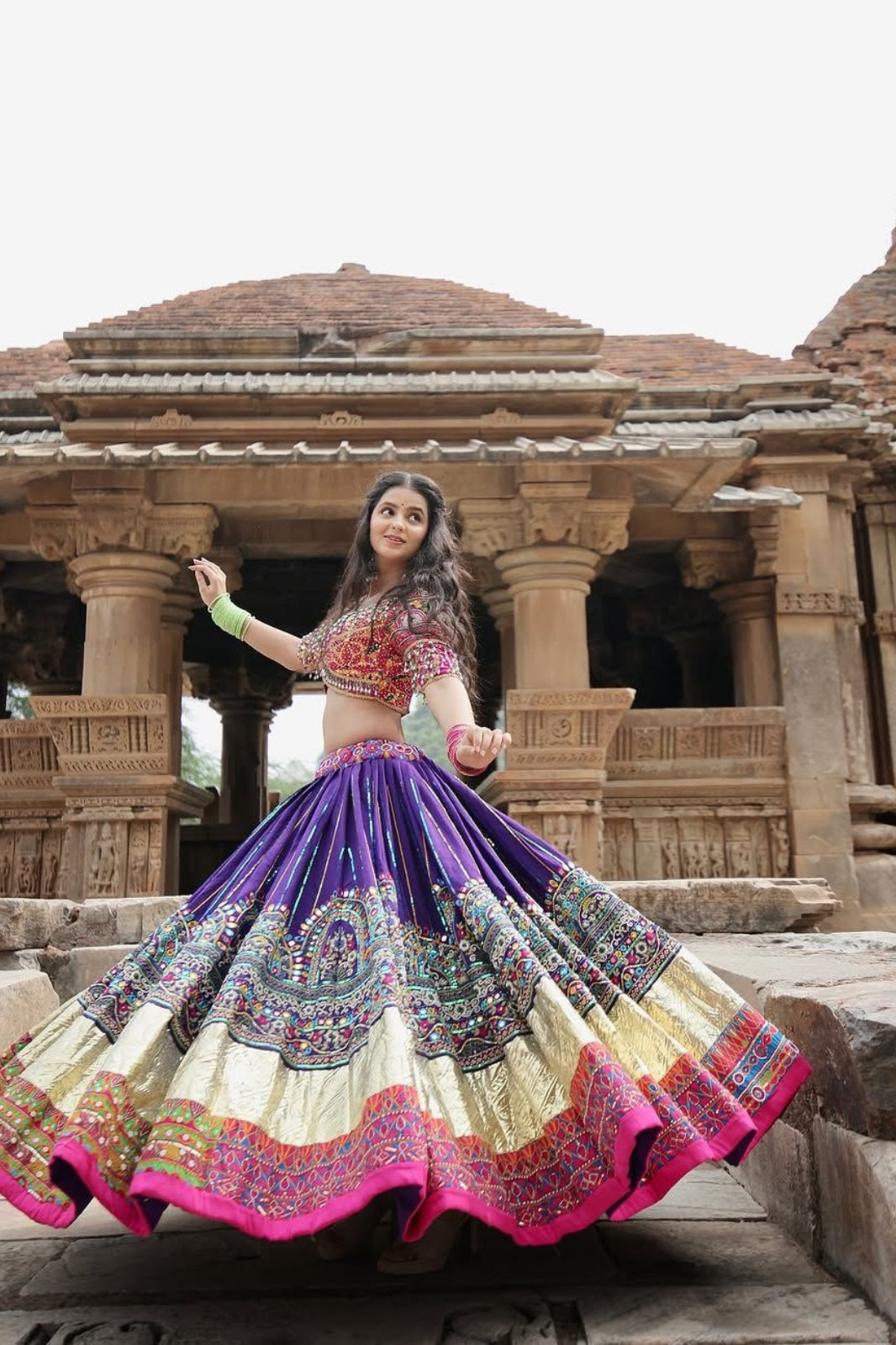 Elegant Navratri Special Muslin Cotton Lehenga and Blouse