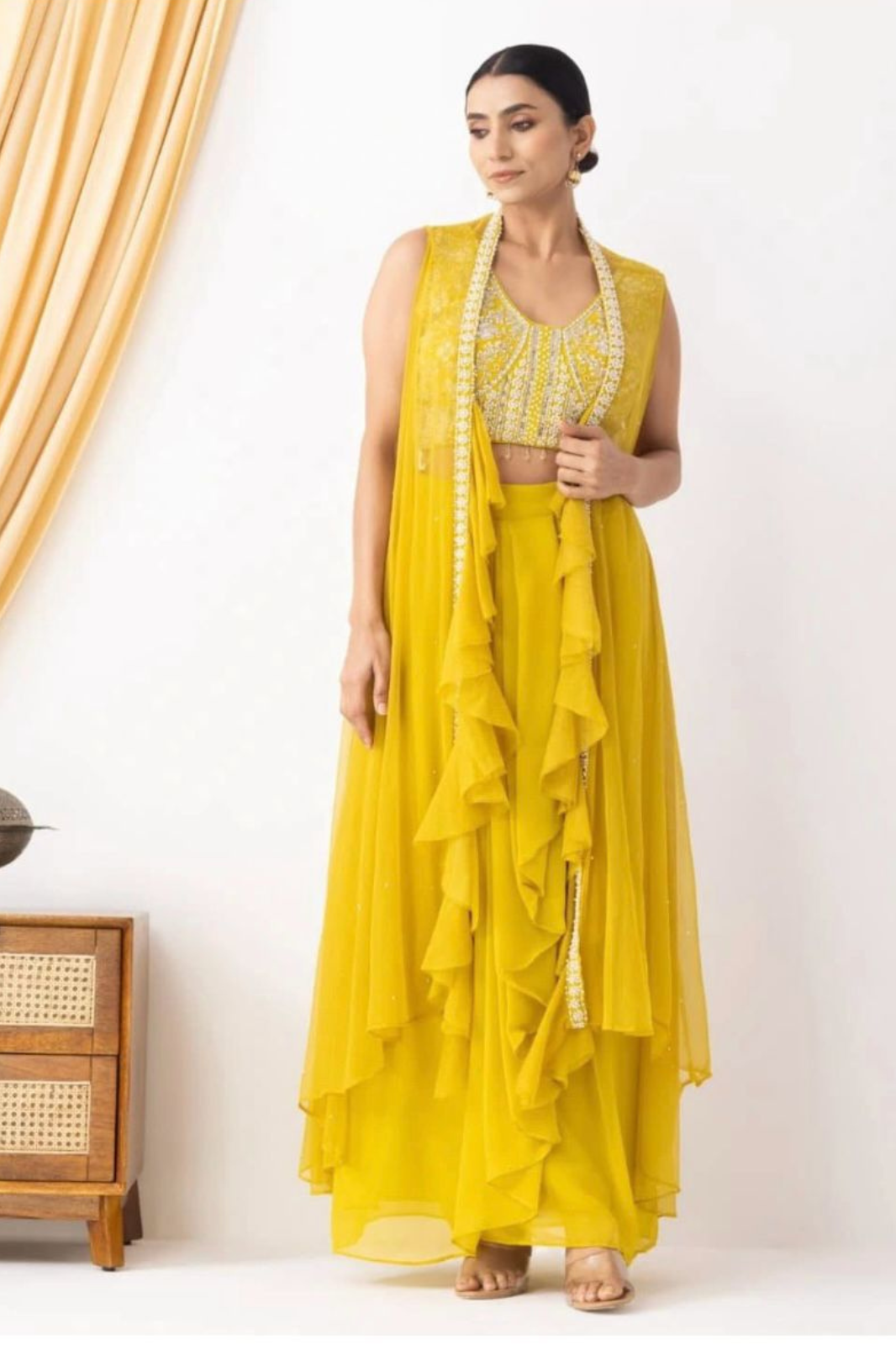 Trendy Three-Piece Handwork Western Outfit – Wedding Special