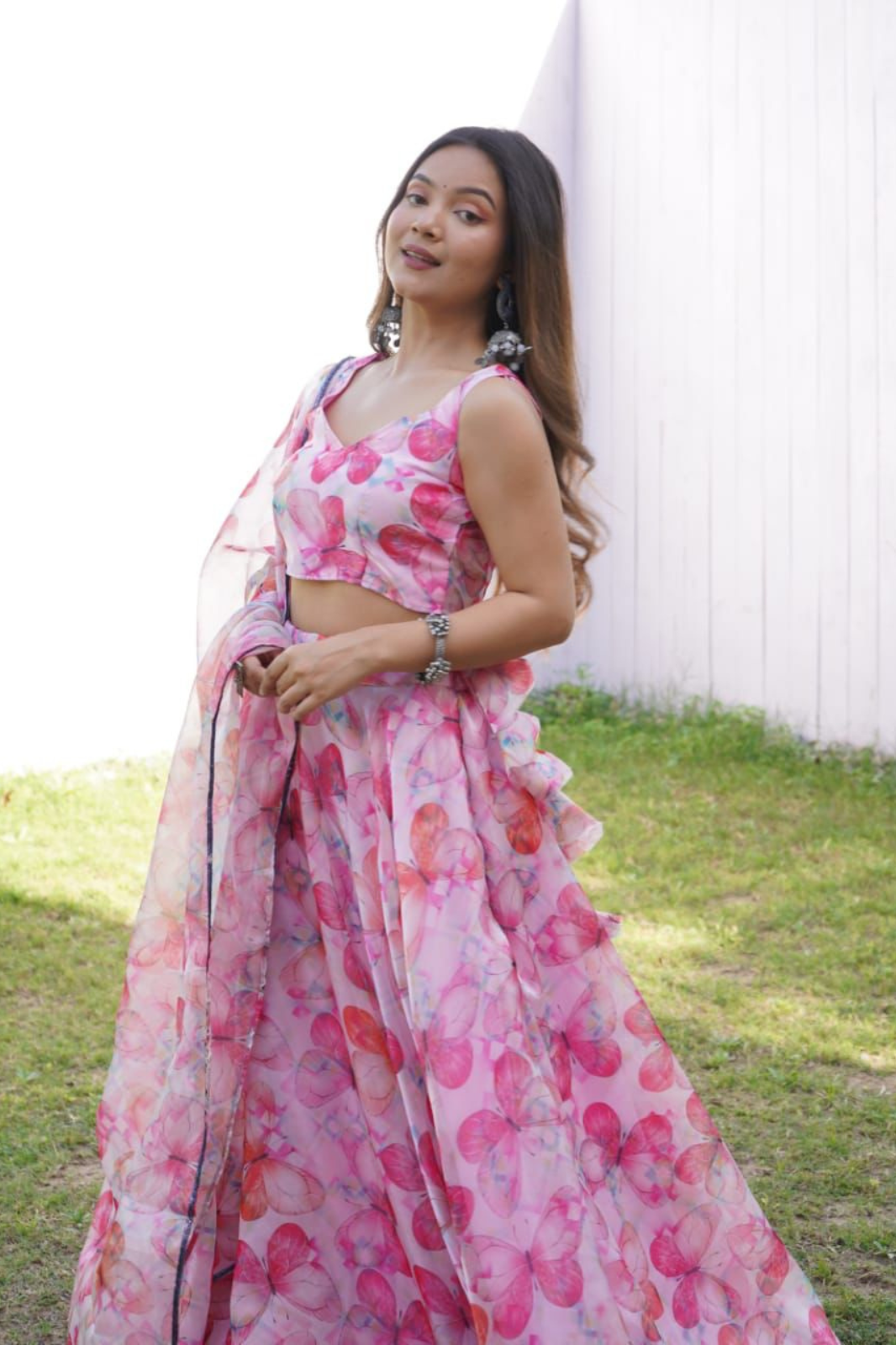 Exclusive Jimmy Choo Organza Silk Lehenga