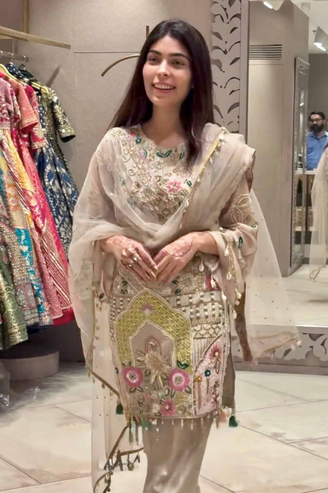 Designer Heavy Embroidered Party Wear Suit with Dupatta & Pant