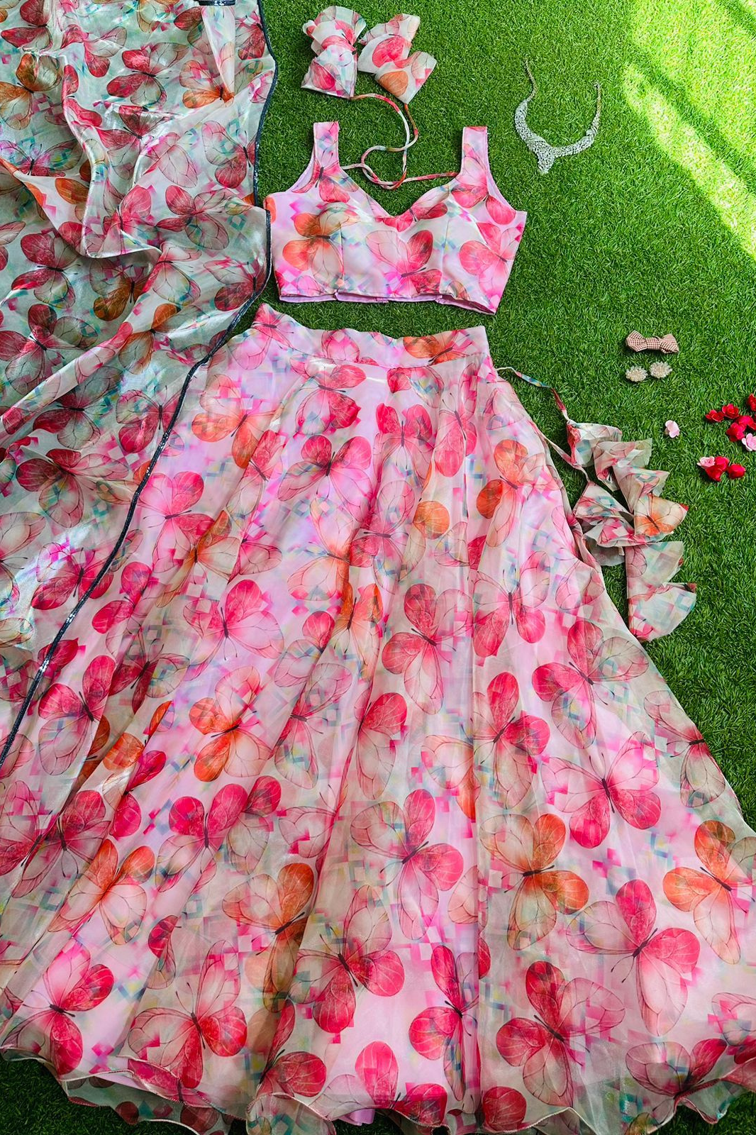 Exclusive Jimmy Choo Organza Silk Lehenga