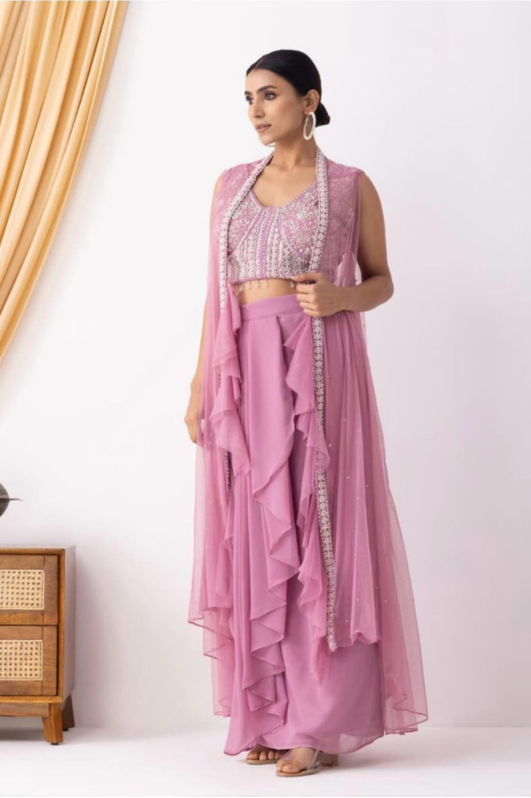 Trendy Three-Piece Handwork Western Outfit – Wedding Special