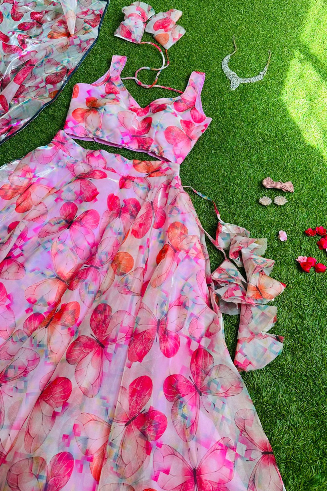 Exclusive Jimmy Choo Organza Silk Lehenga
