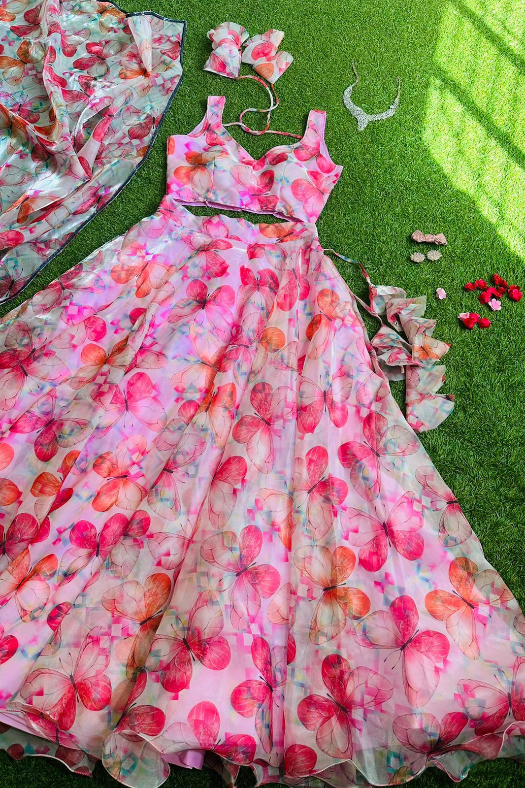Exclusive Jimmy Choo Organza Silk Lehenga