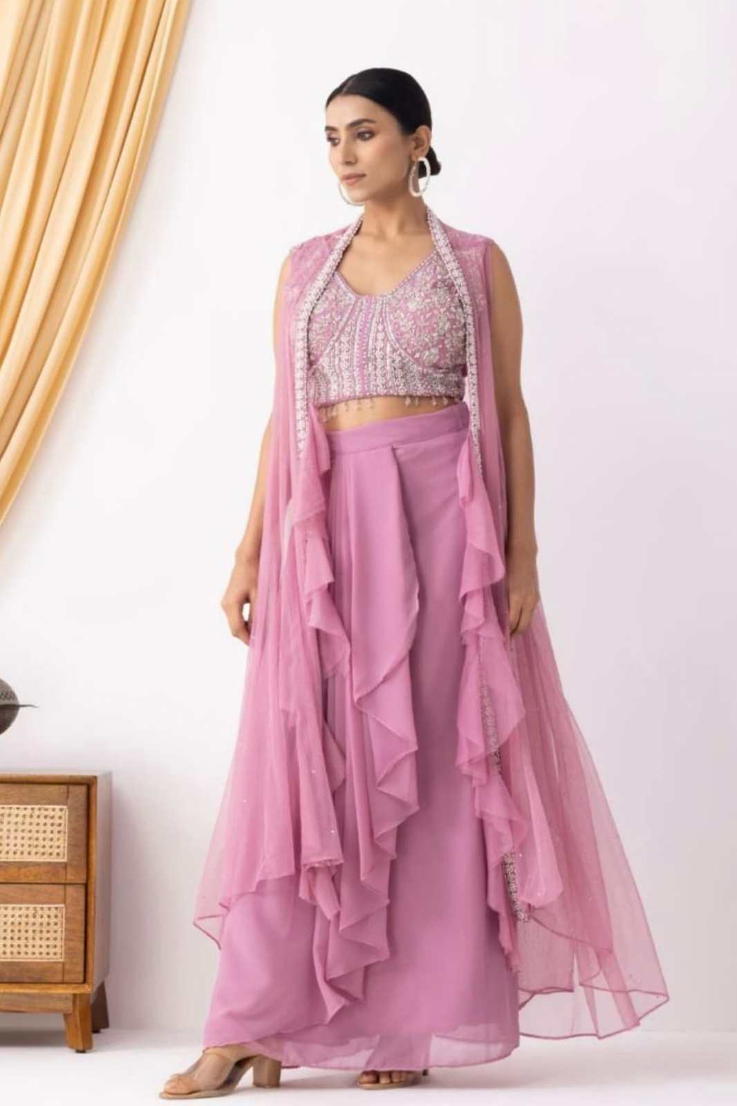 Trendy Three-Piece Handwork Western Outfit – Wedding Special