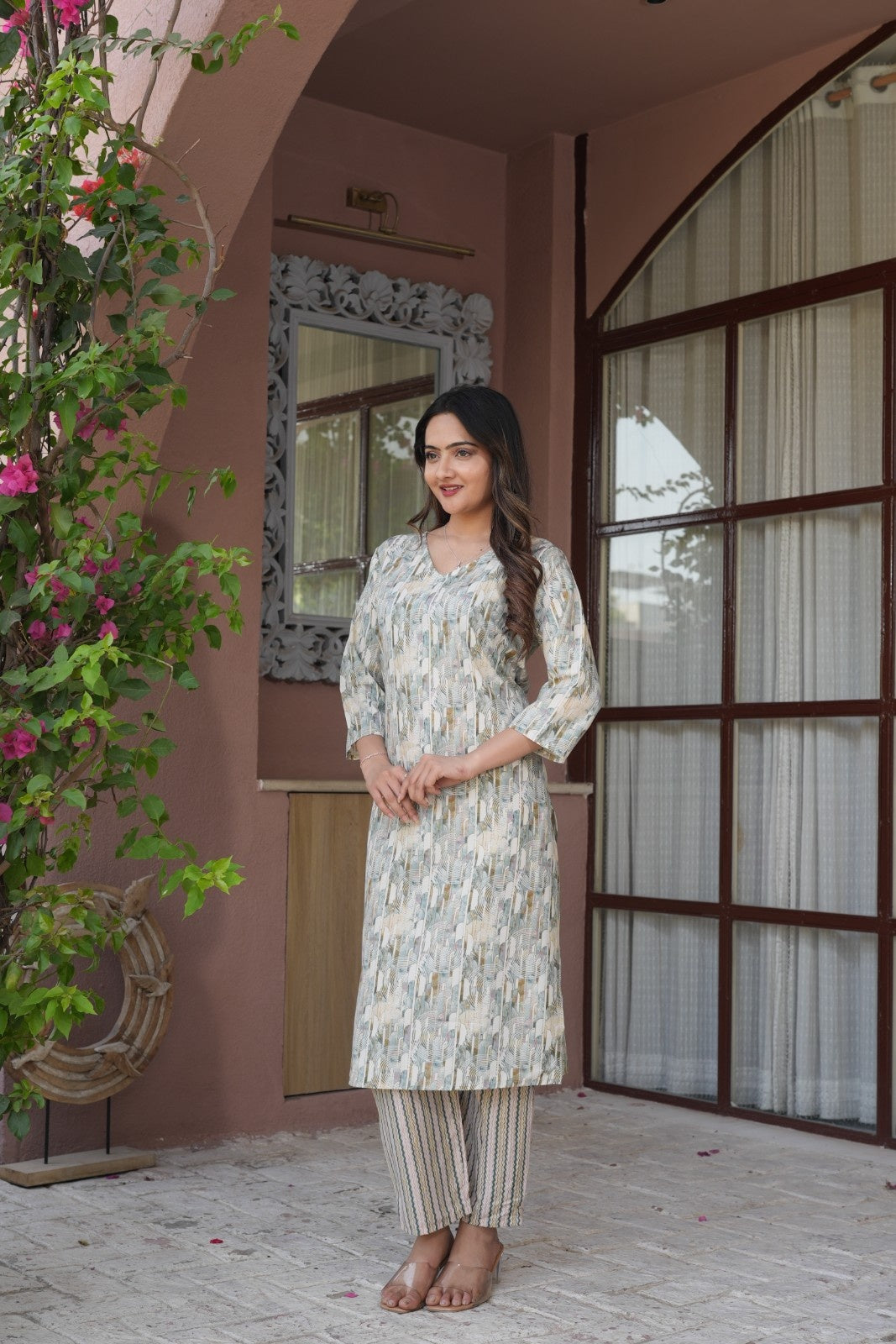 Pastel Printed Ethnic Set – Kurta & Pant