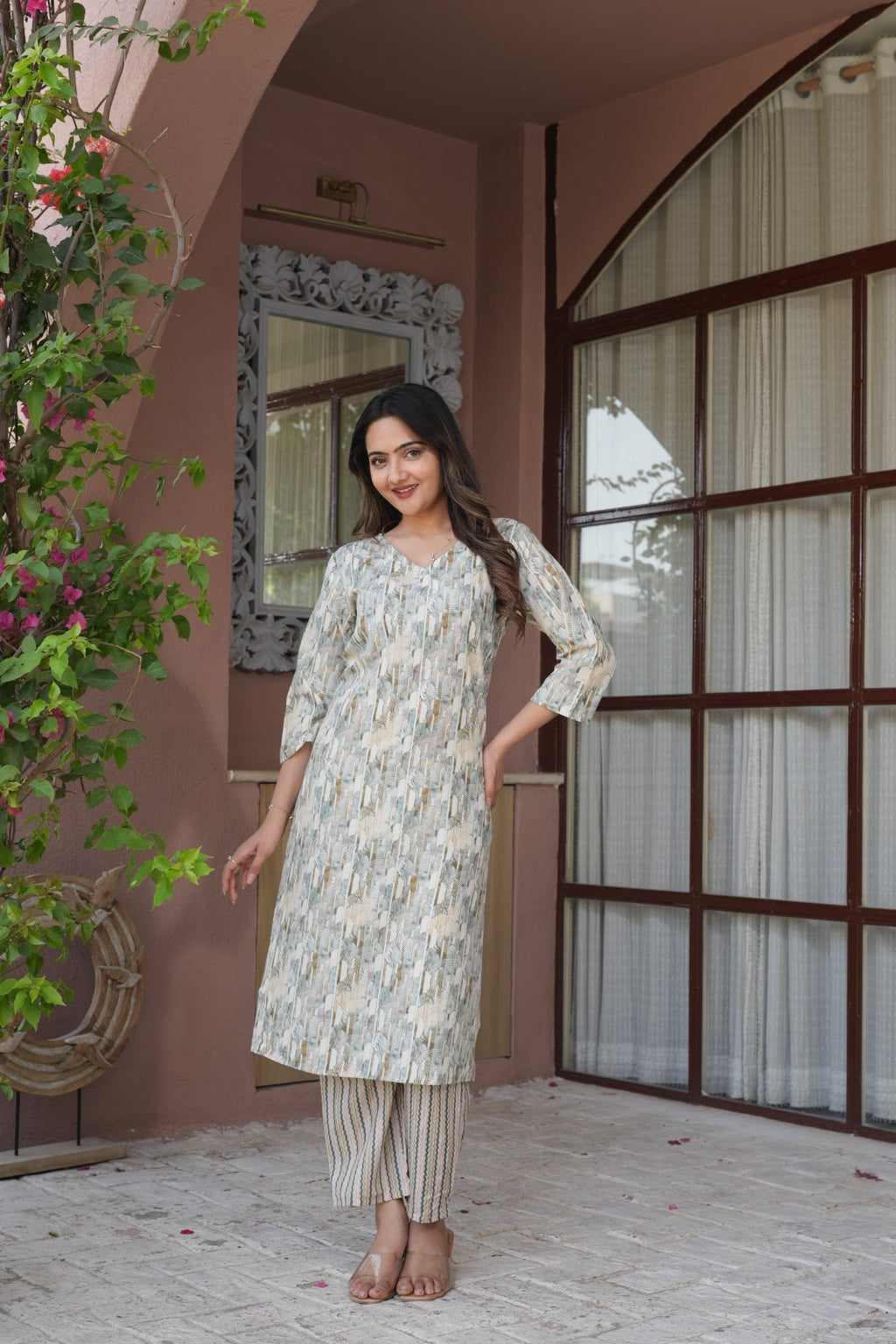 Pastel Printed Ethnic Set – Kurta & Pant