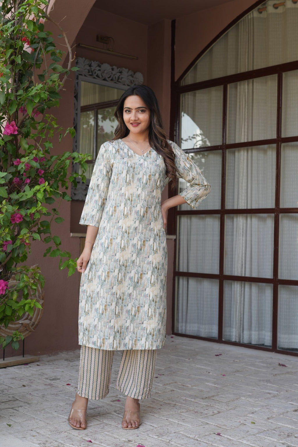 Pastel Printed Ethnic Set – Kurta & Pant