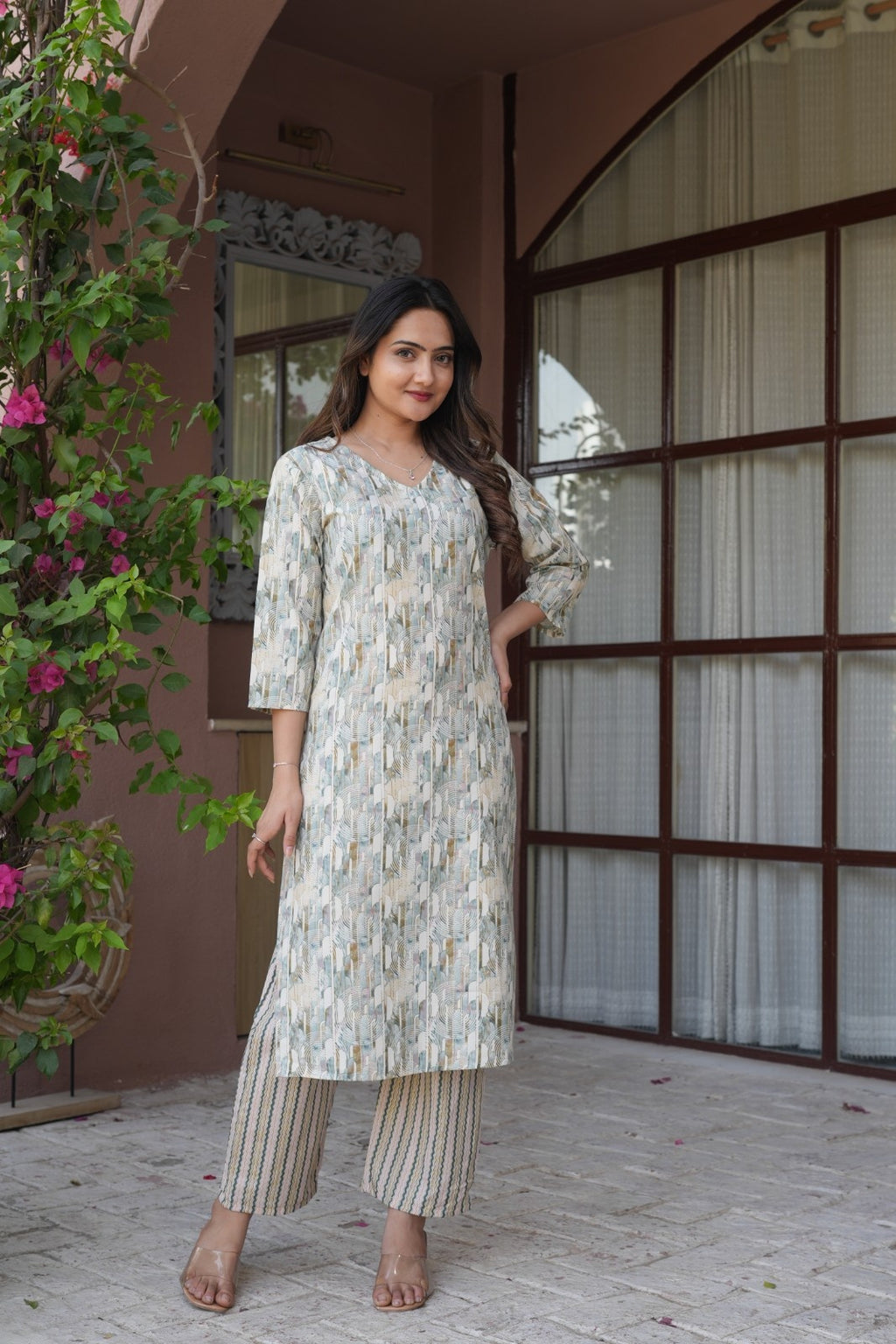 Pastel Printed Ethnic Set – Kurta & Pant