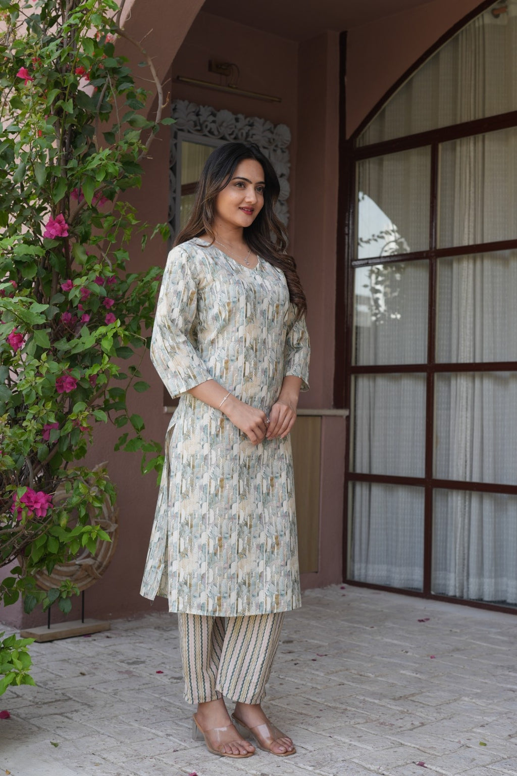 Pastel Printed Ethnic Set – Kurta & Pant