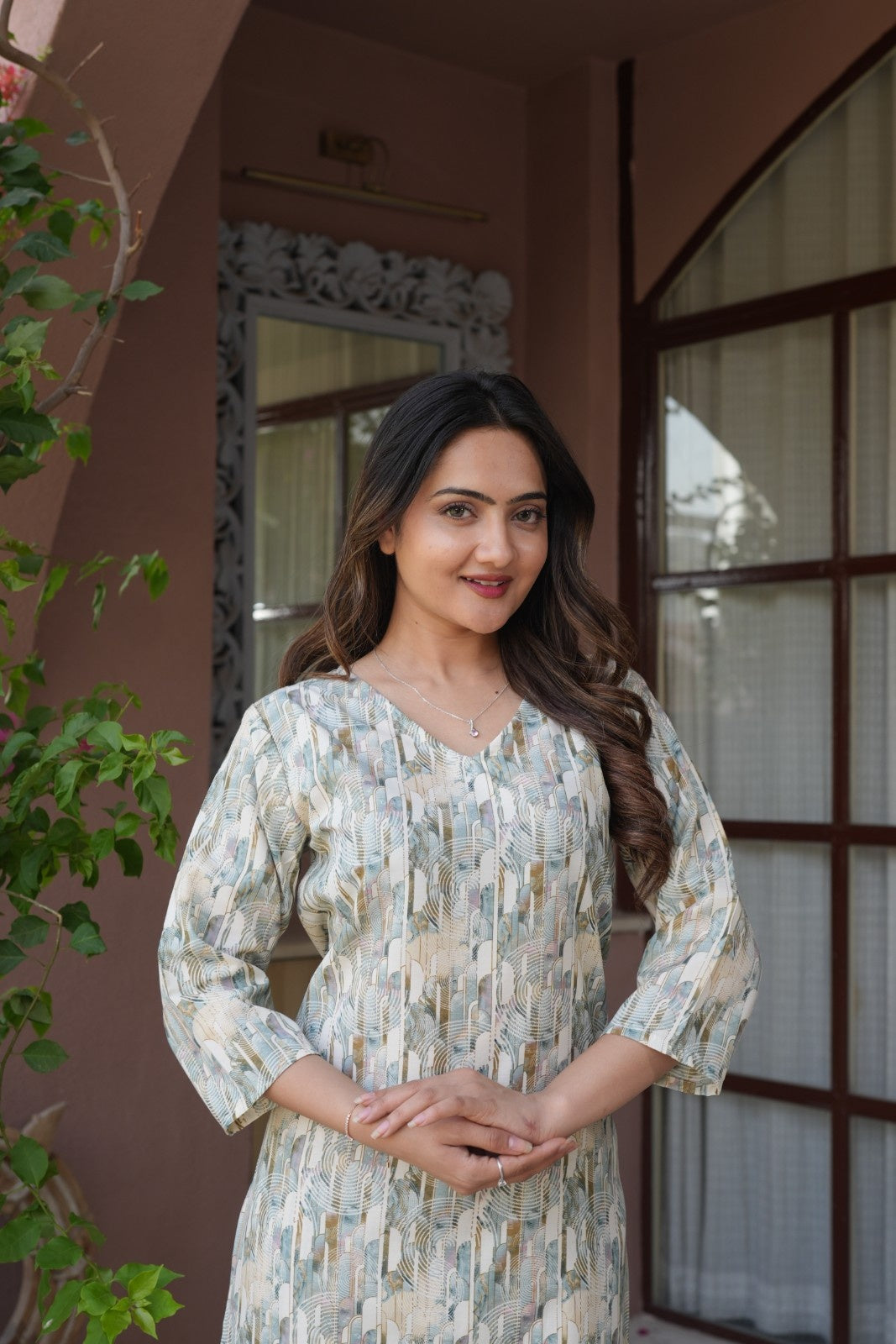Pastel Printed Ethnic Set – Kurta & Pant