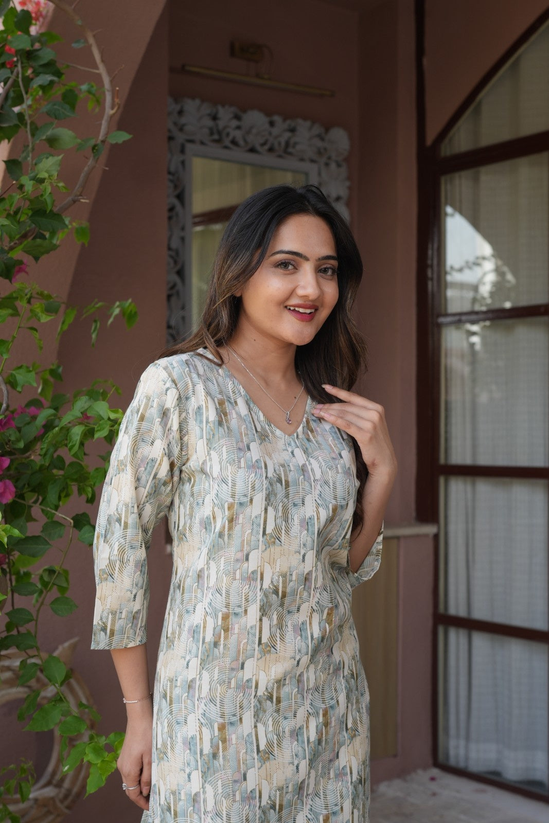 Pastel Printed Ethnic Set – Kurta & Pant