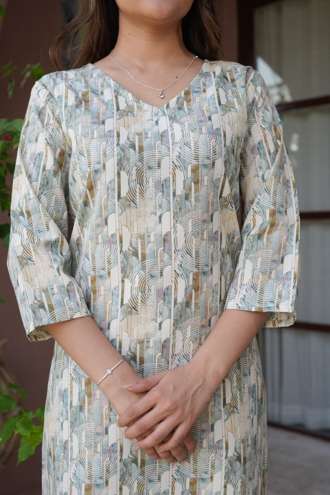 Pastel Printed Ethnic Set – Kurta & Pant