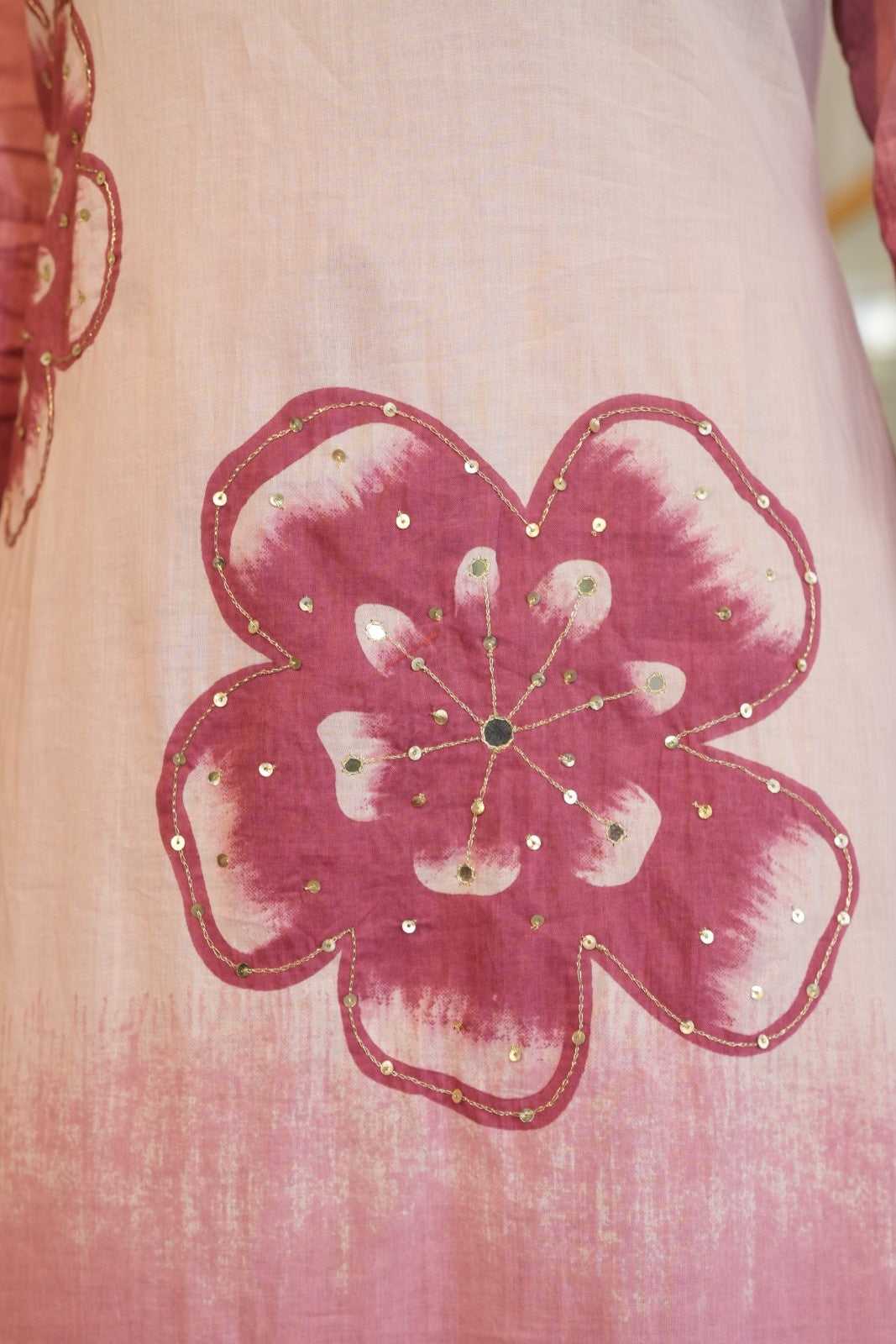 Soft Pink Ombre Ethnic Set – Kurta, Pant & Dupatta