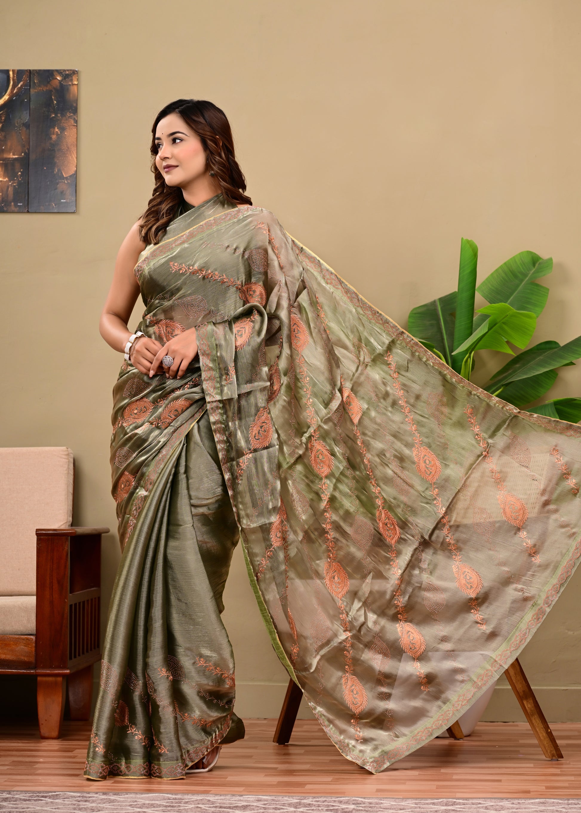 Full Saree Of Heavy quality  Soft tissue silk