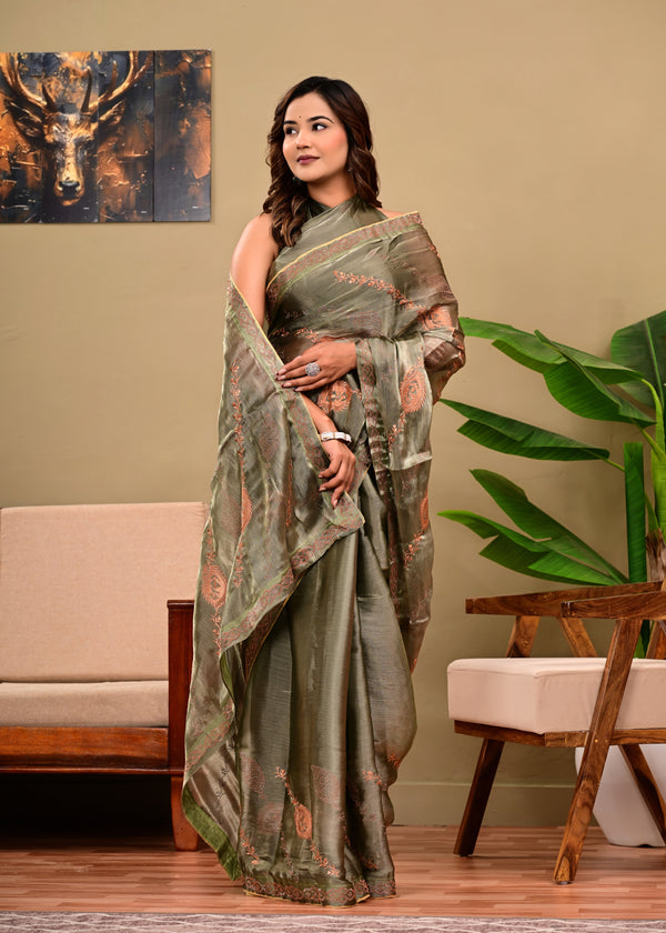 Full Saree Of Heavy quality  Soft tissue silk